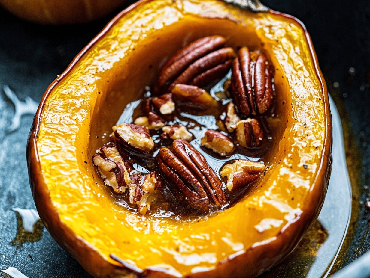 Maple Pecan Roasted Acorn Squash Recipe